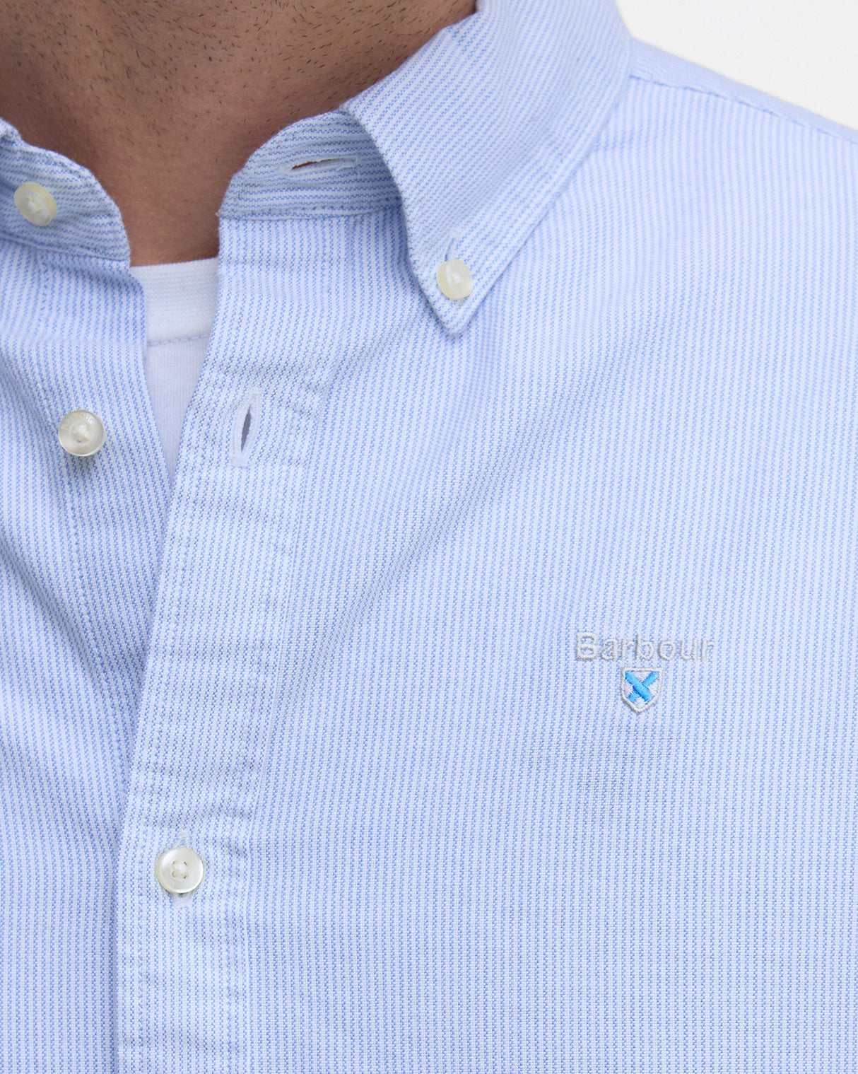 Sky Blue Striped Oxtown Tailored Shirt