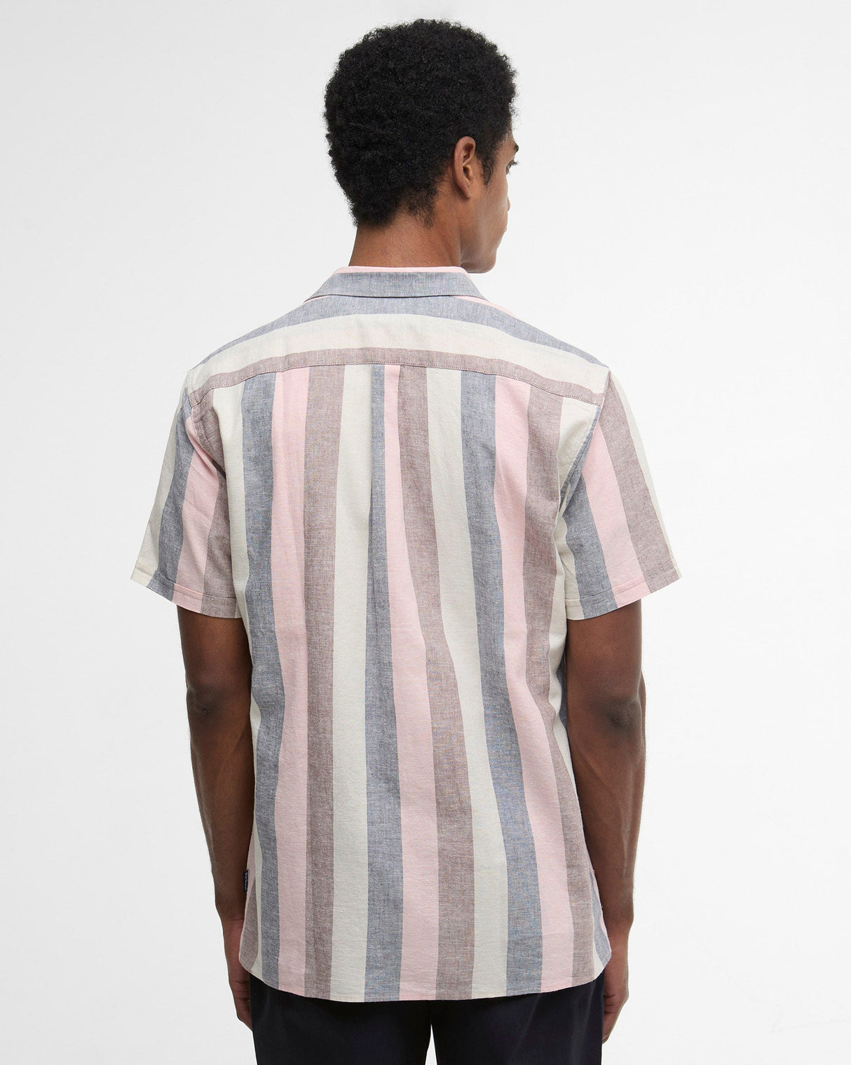 Pink-Portwell-Vertical-Striped-Short-Sleeve-Shirt
