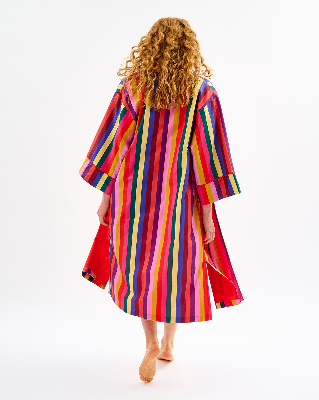 Multicolour Stripes Cotton Kimono