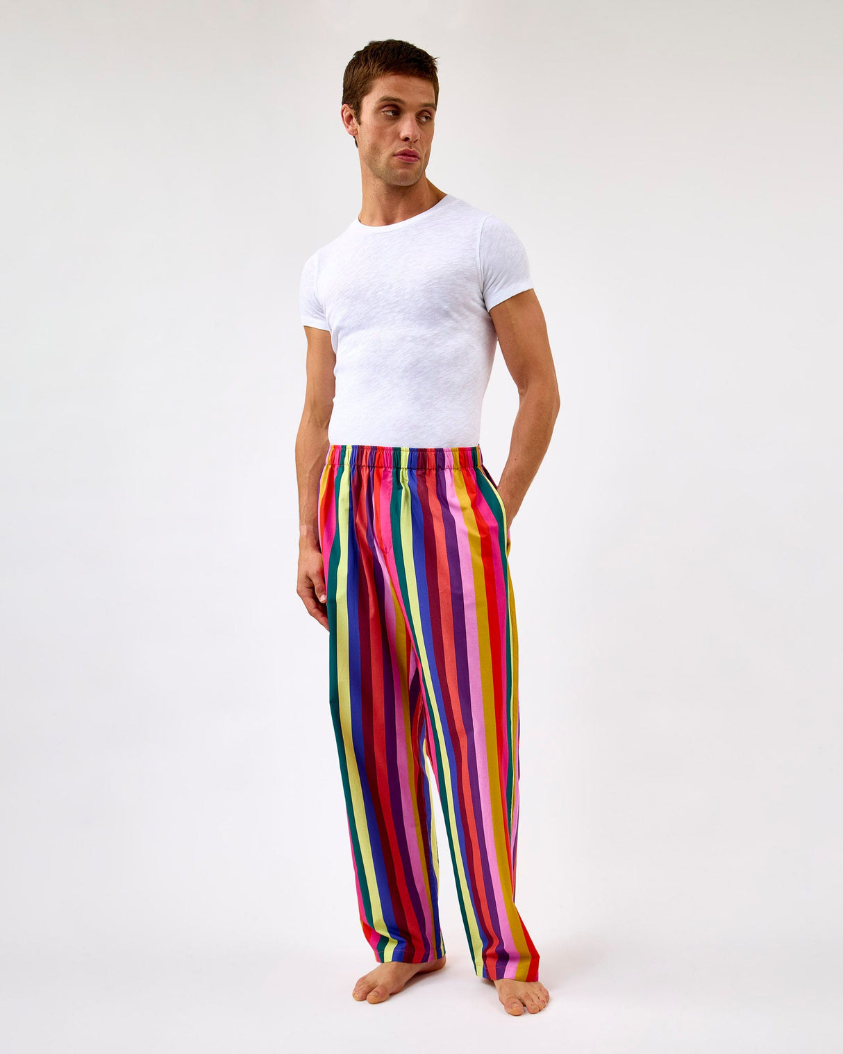 Multicolour Stripes Men's Cotton Bottoms