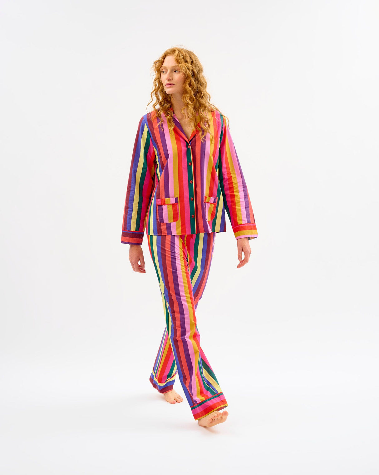 Multicolour-Stripes-Cotton-Pyjama-Set