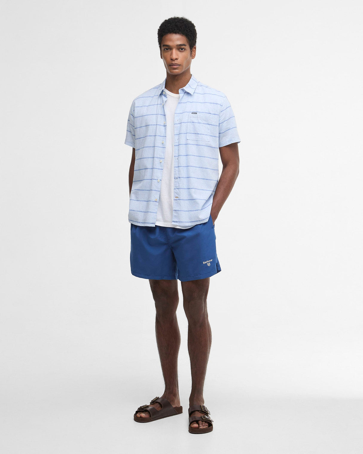 Sailboat-Blue-Staple-Logo-Swim-Shorts