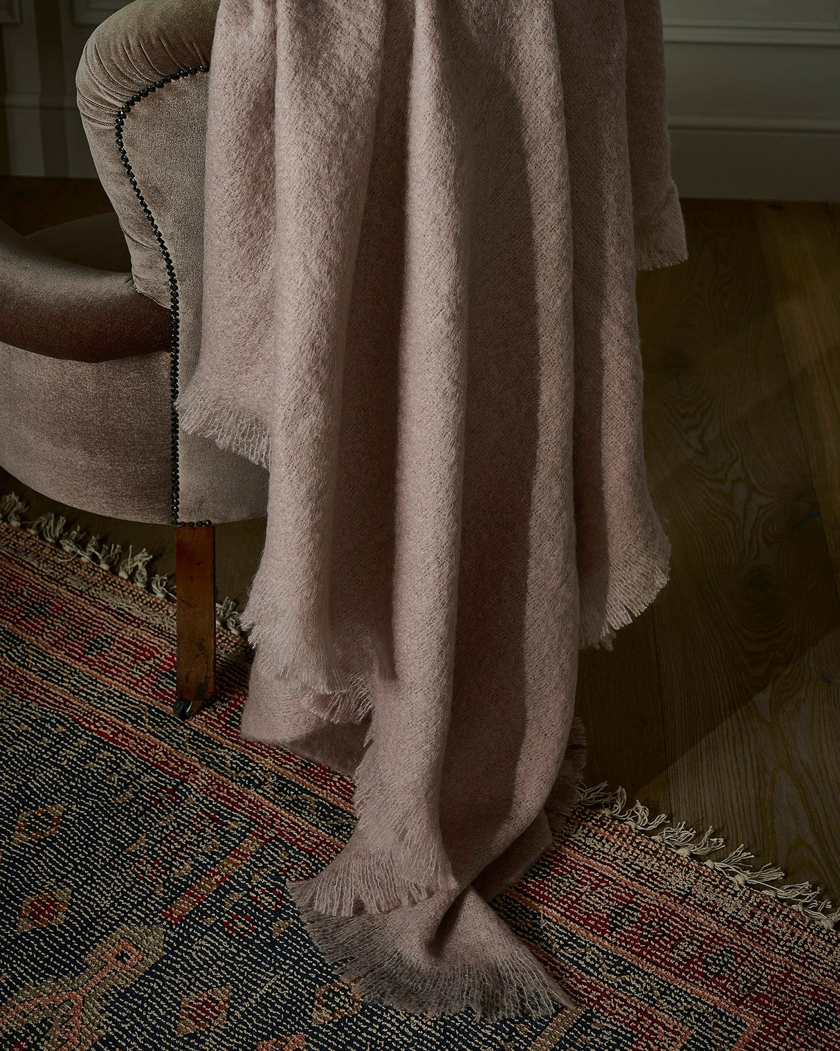 Mushroom Mohair Throw