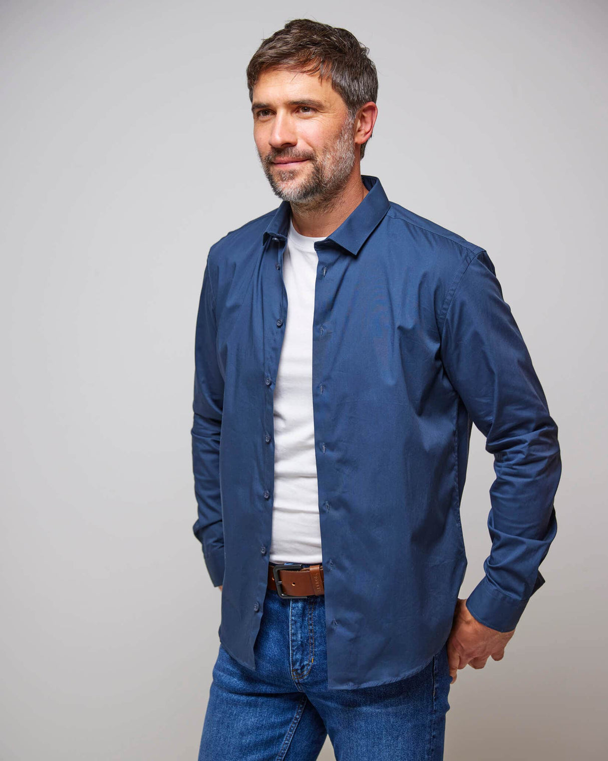 Navy Palle Slim Fit Shirt