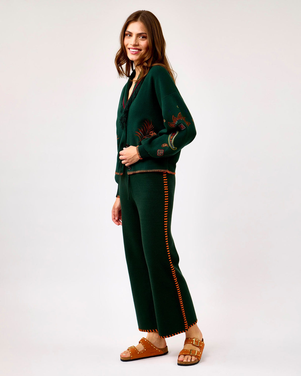 Bottle-Green-Embroidered-Safari-Cardigan