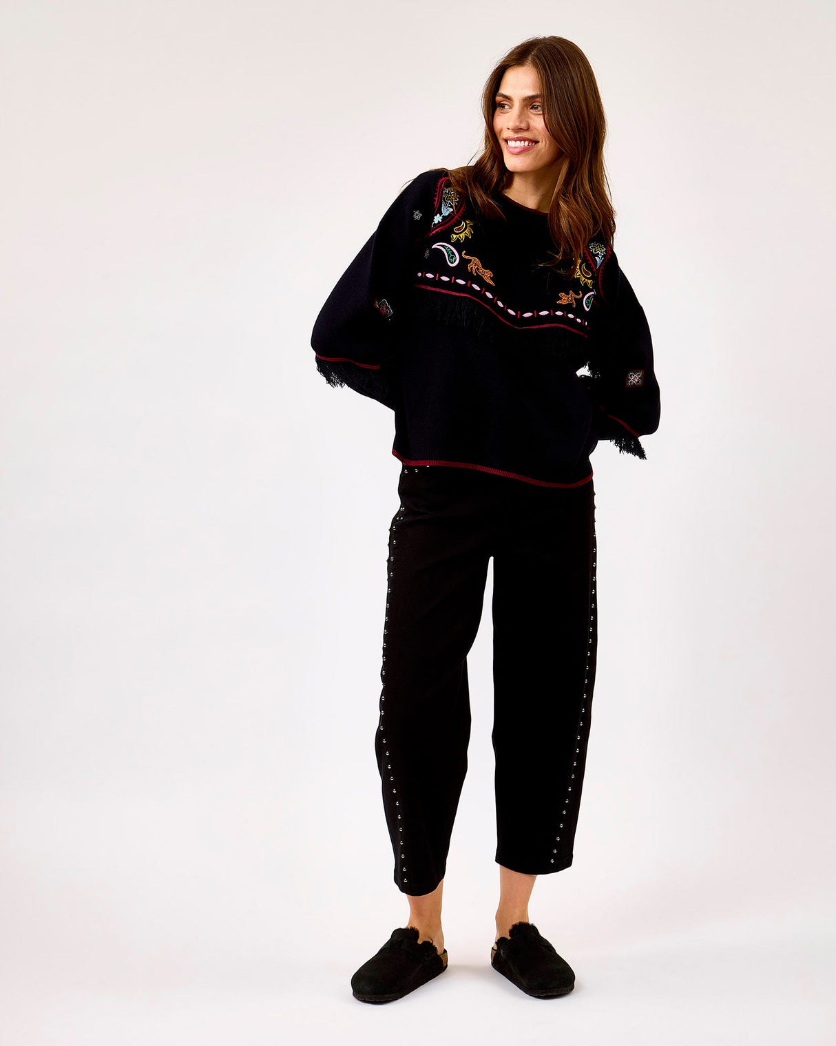 Black Safari Embroidered Jamie Jumper