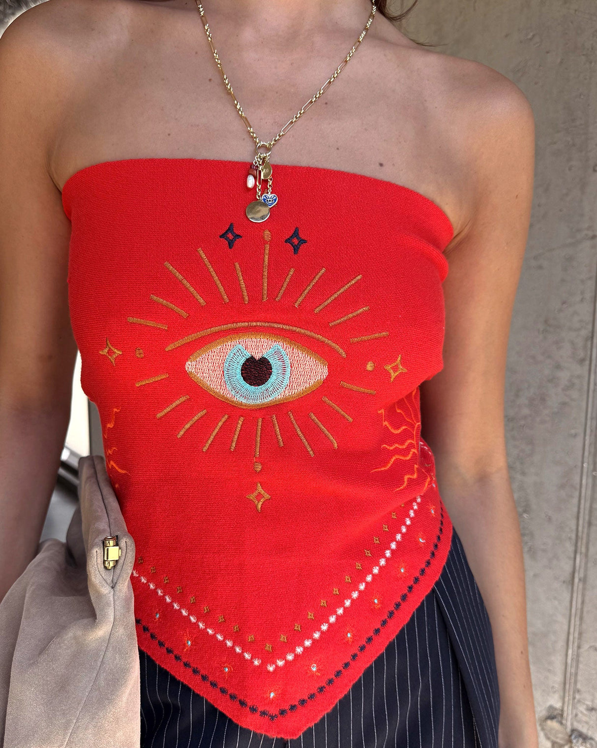 Red Mystical Knit Bandana