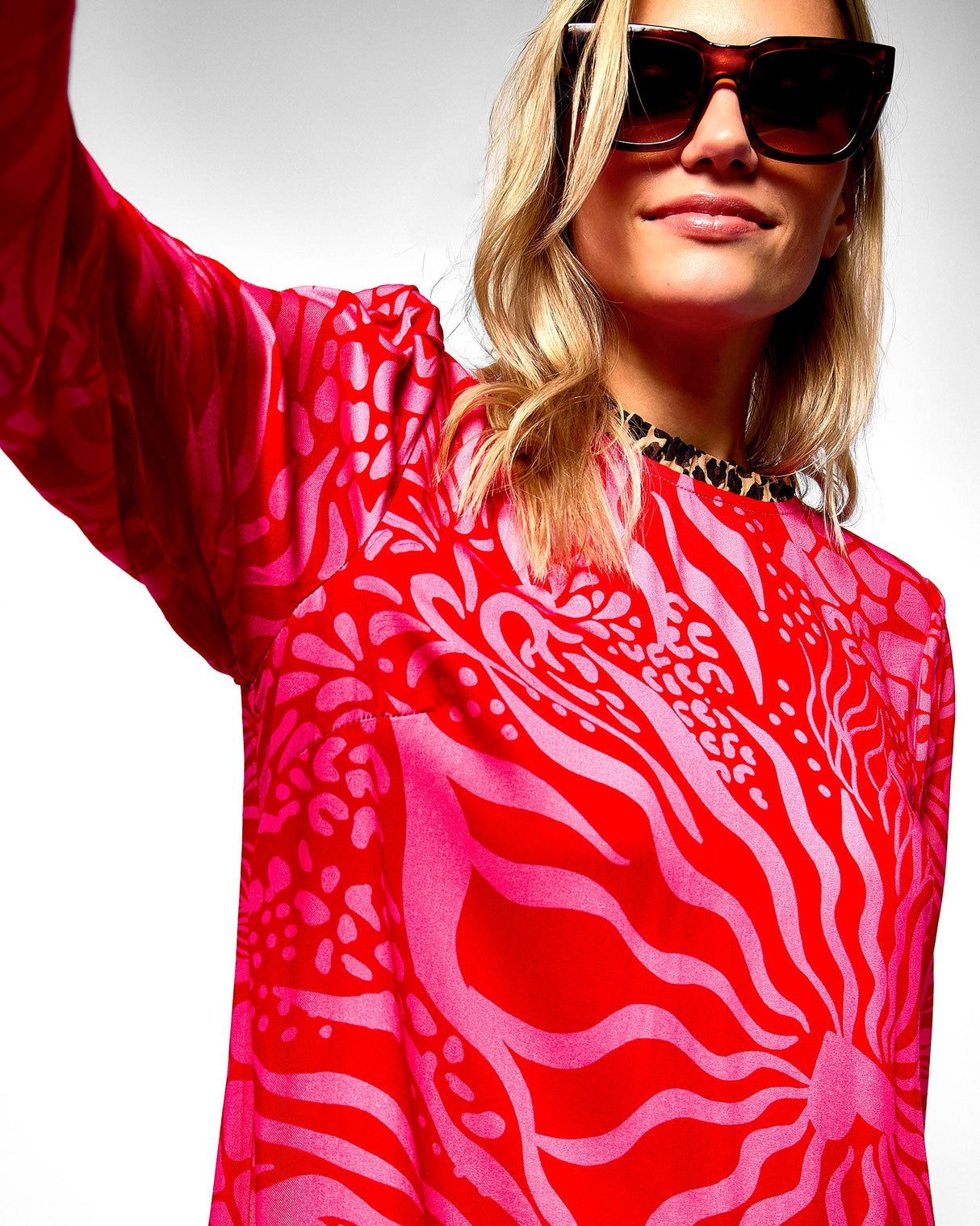 Pink Olive & Animal Print Dress