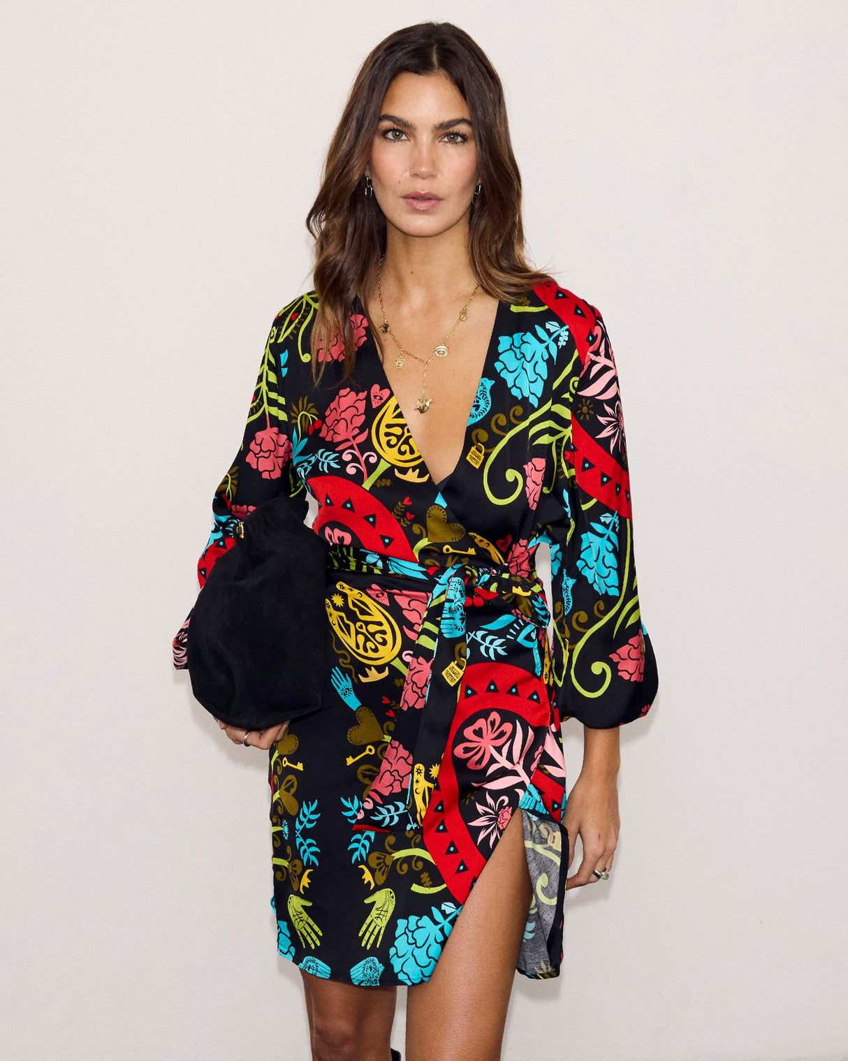 Black Amara Vienna Printed Mini Dress