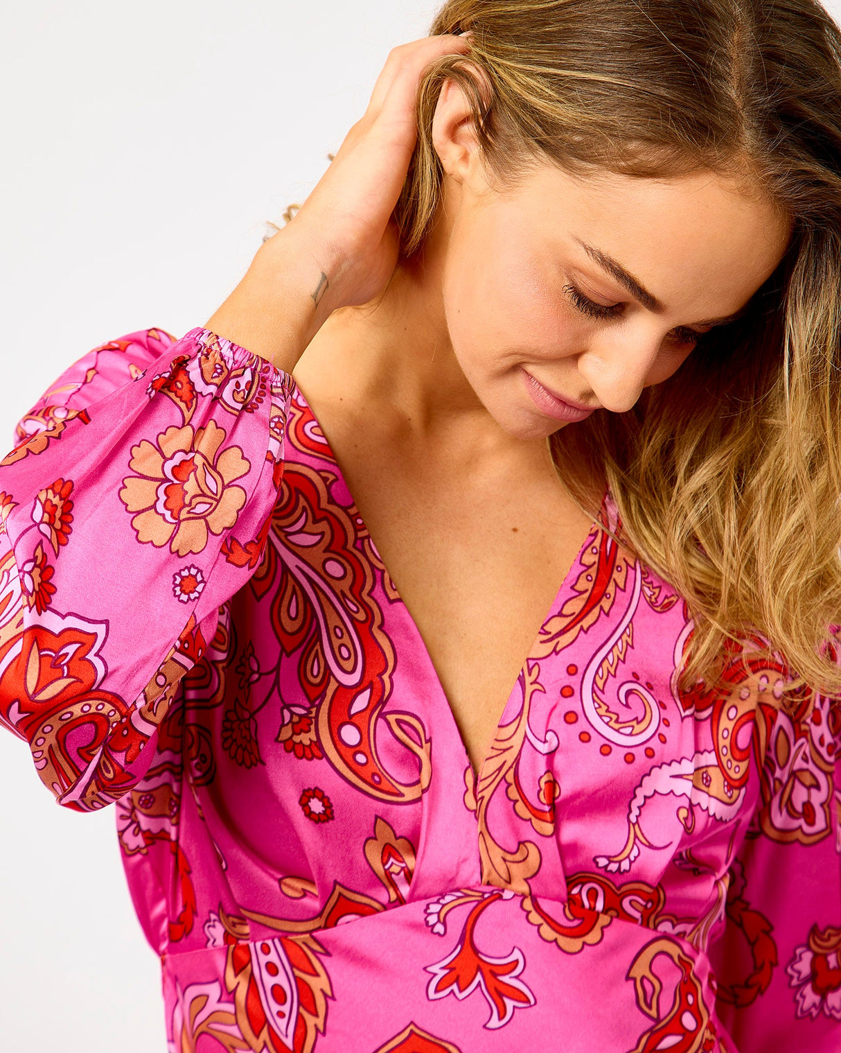 Pink Emma Paisley Print Dress