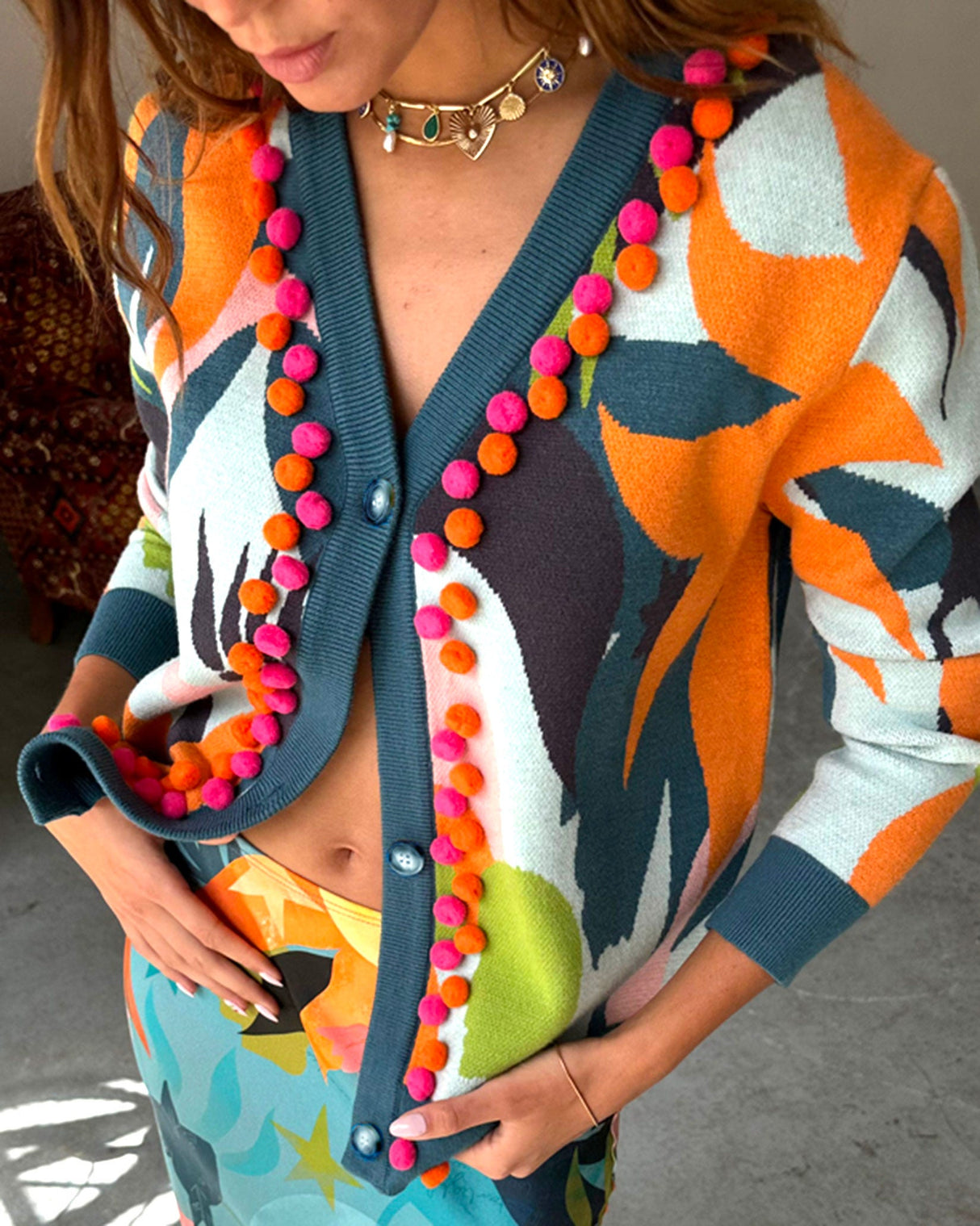 Multicolour Balearic Forrest Cardigan