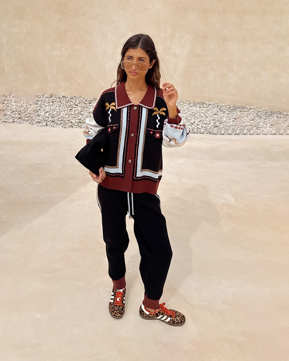 Multicolour-Geometric-Embroidered-Cardigan