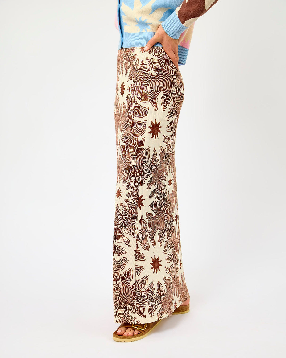Brown-Chocolate-Soleil-Dorris-Rib-Skirt