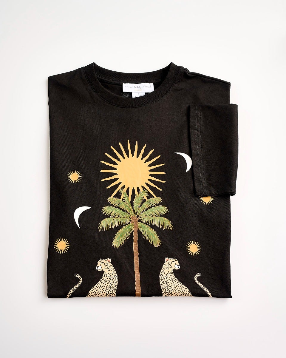 Black Running Wild Print T-Shirt