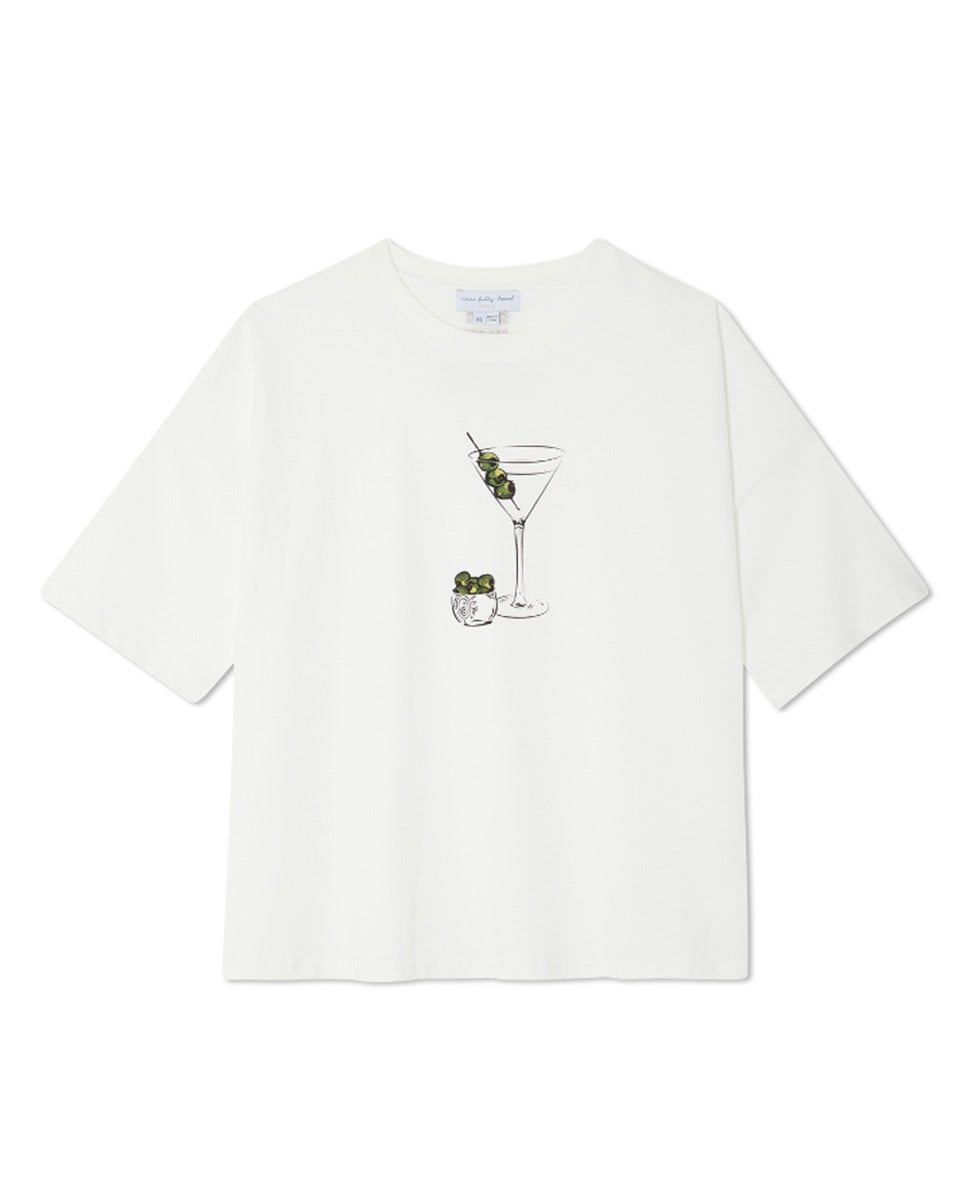 White-Martini-Graphic-T-Shirt