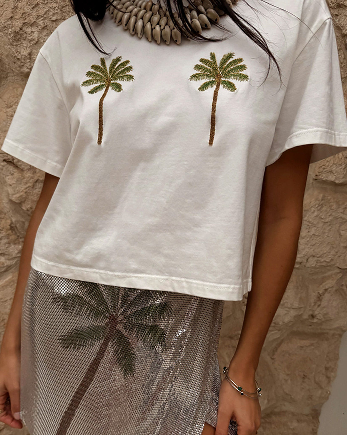 White-Embroidered-Palm-T-Shirt