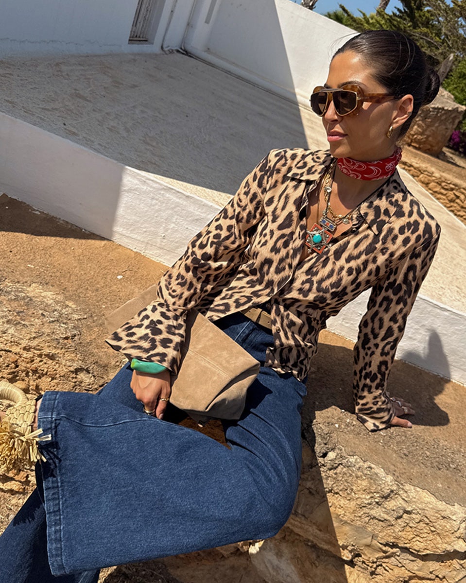 Leopard Print Wide Cuff Shirt