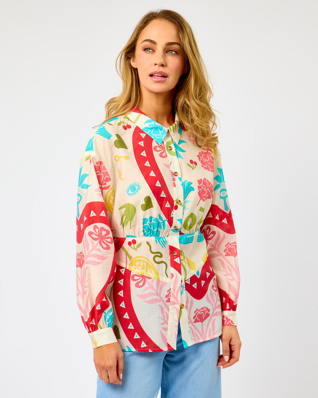 Cream Morocco Charms Print Marley Shirt