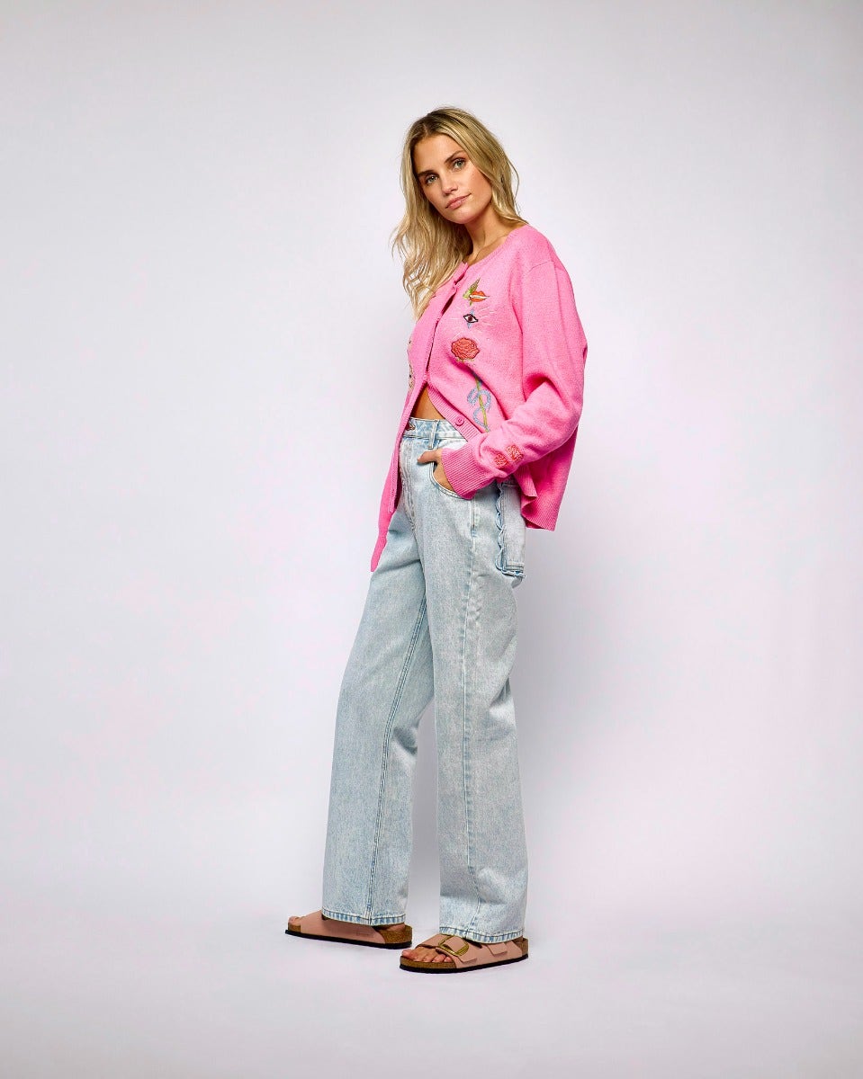 Blue Denim Scallop Detail Jeans