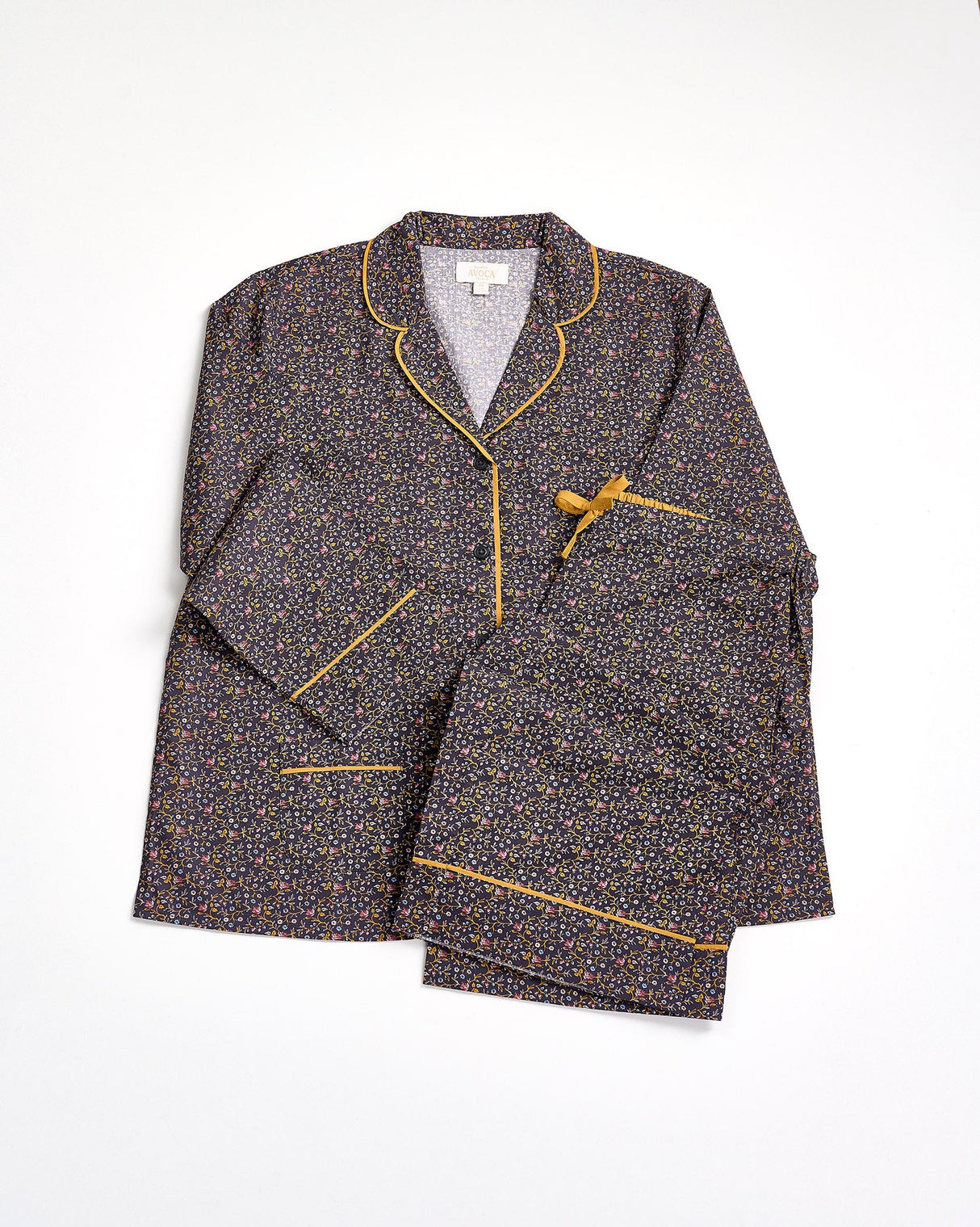 Navy Night Garden Cotton Pyjama Set