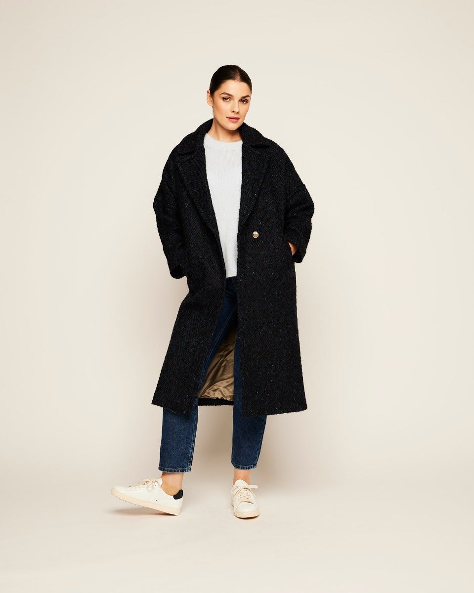 Night Light Donegal Wool & Mohair Coat