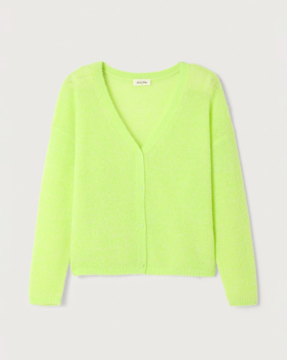 Neon Lemon Heather Nuggy Cardigan