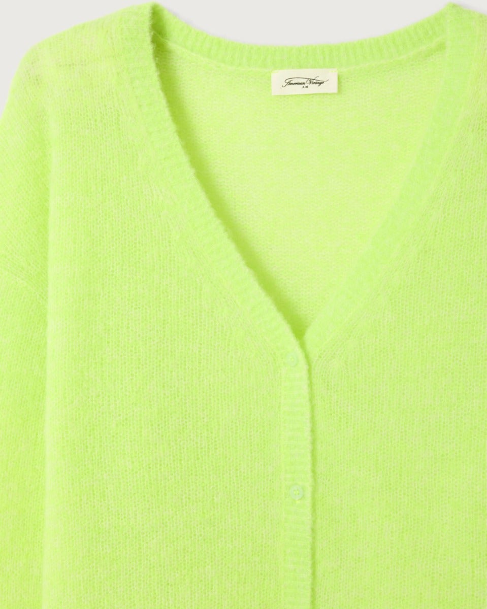 Neon Lemon Heather Nuggy Cardigan