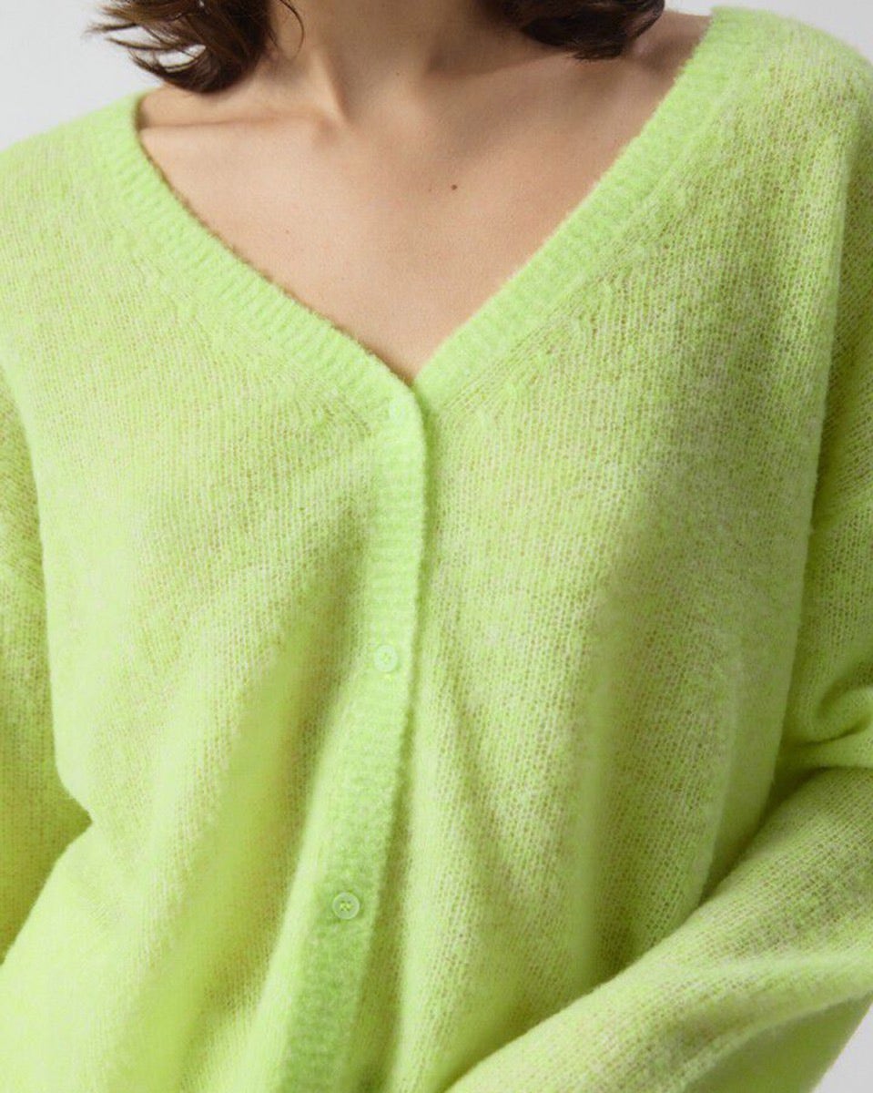 Neon Lemon Heather Nuggy Cardigan