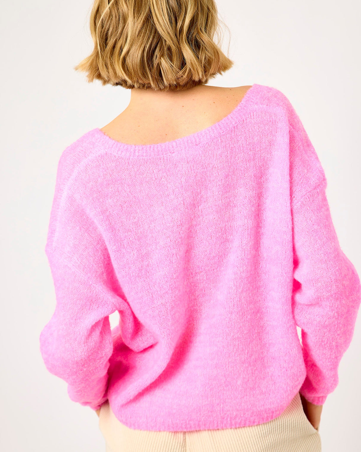 Fluorescent Petunia Heather Nuggy Cardigan