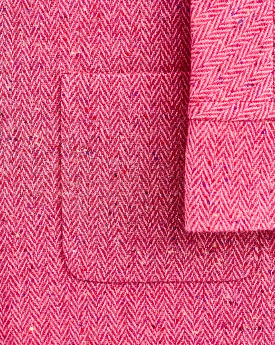 Raspberry Oak Donegal Wool Coat