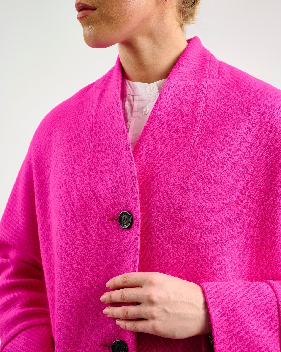 Oak Neon Pink on Pink Donegal Wool Coat