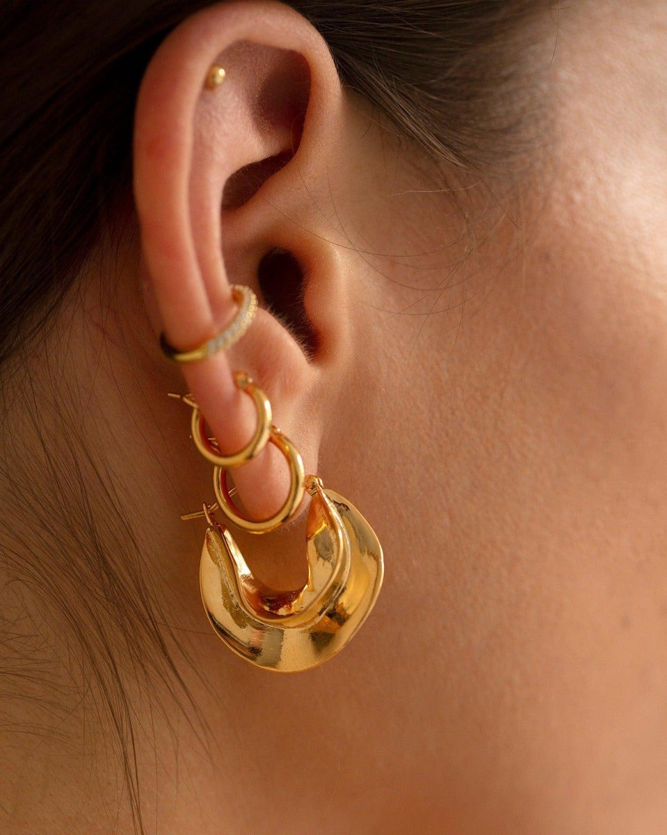 Gold Twisted Tribal Earring