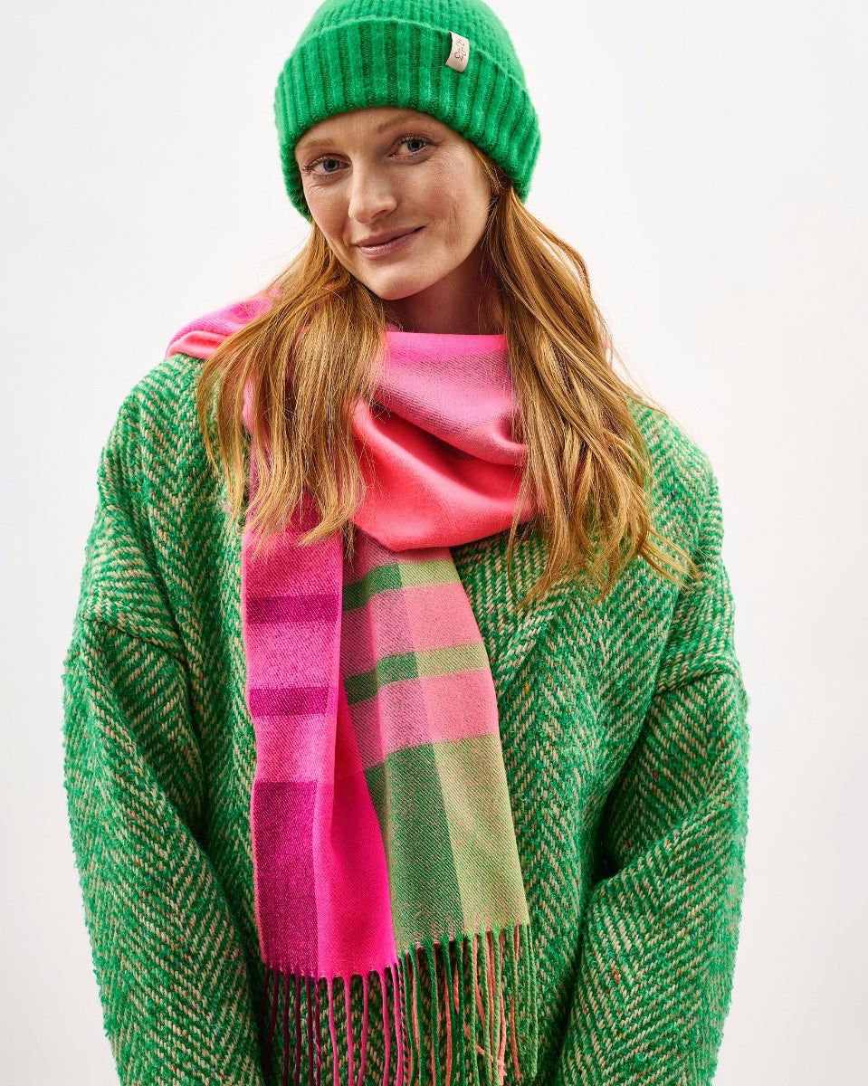 Oh My My Neon Stripe Wide Merino Scarf