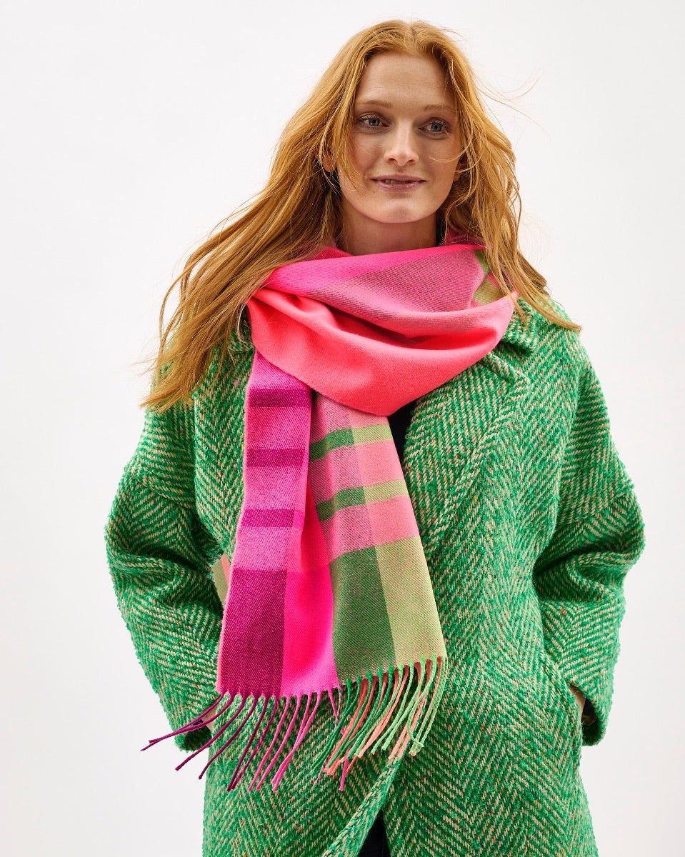 Oh My My Neon Stripe Wide Merino Scarf