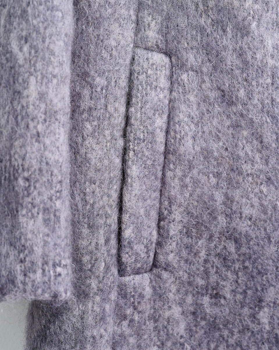 Ombre Grey Earth Brushed Mohair Coat