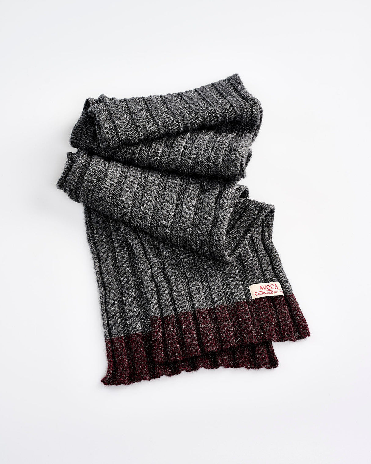Dark Grey Yak & Cashmere Rib Scarf