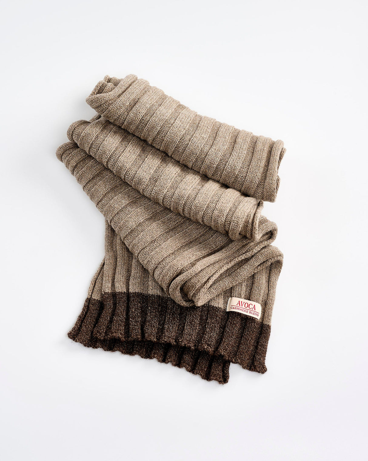 Beige Yak & Cashmere Rib Scarf