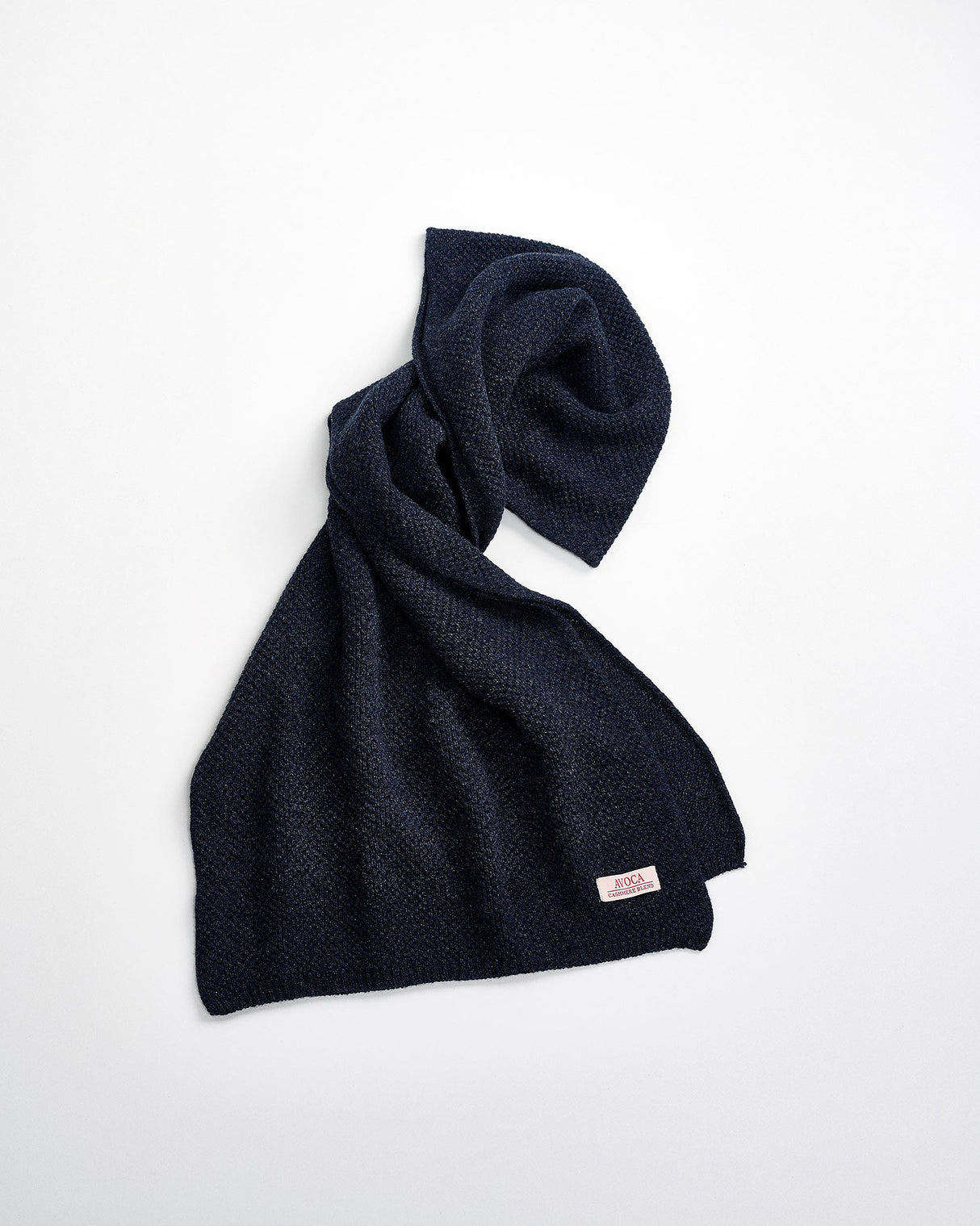 Navy Blue Yak & Cashmere Honeycomb Scarf