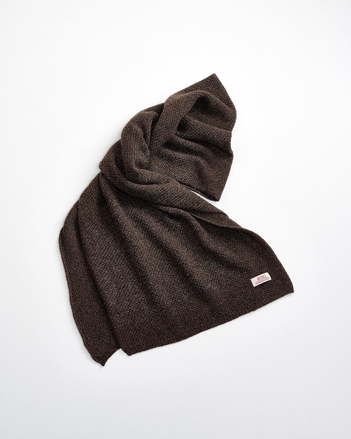 Dark Brown Yak & Cashmere Honeycomb Scarf