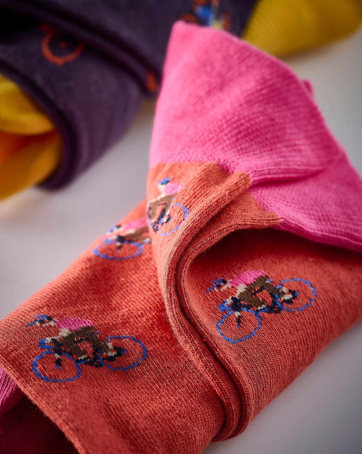 Orange-_-Pink-Cyclist-Socks