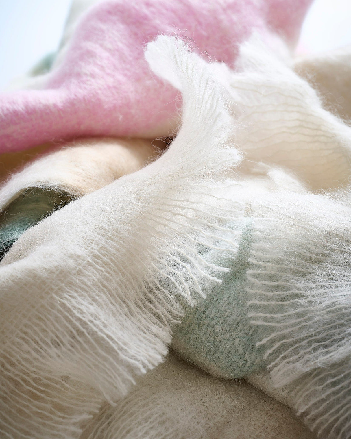 Pastel Stripe Mohair Throw