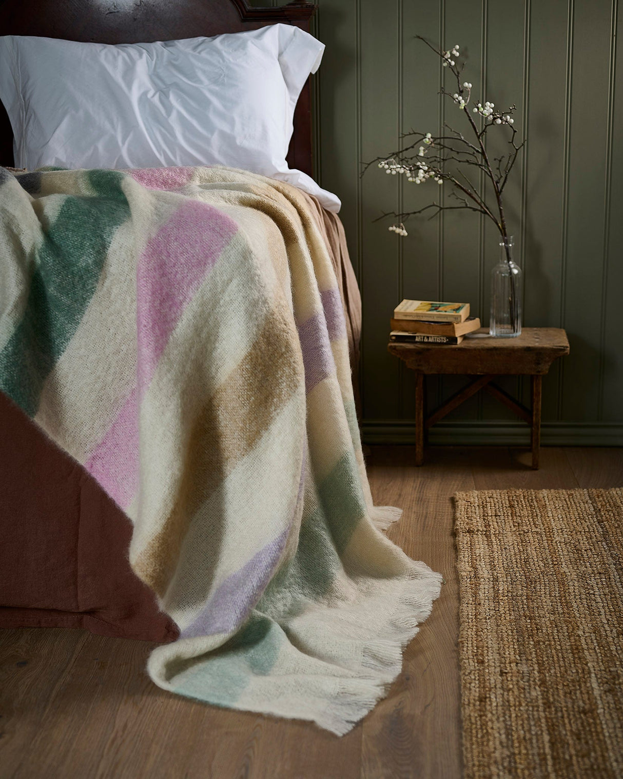 Pastel Stripe Mohair Throw