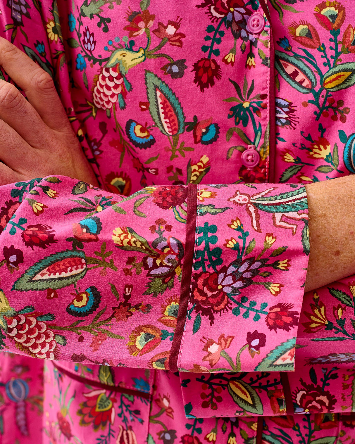Fuchsia Forest Friends Cotton Pyjama Set