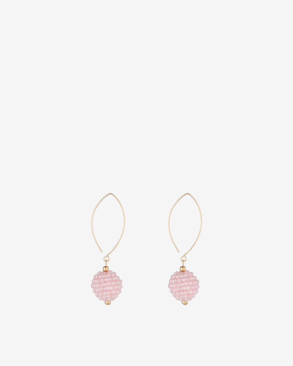 Pink-Crystal-Cluster-Gold-Filled-Open-Oval-Earrings