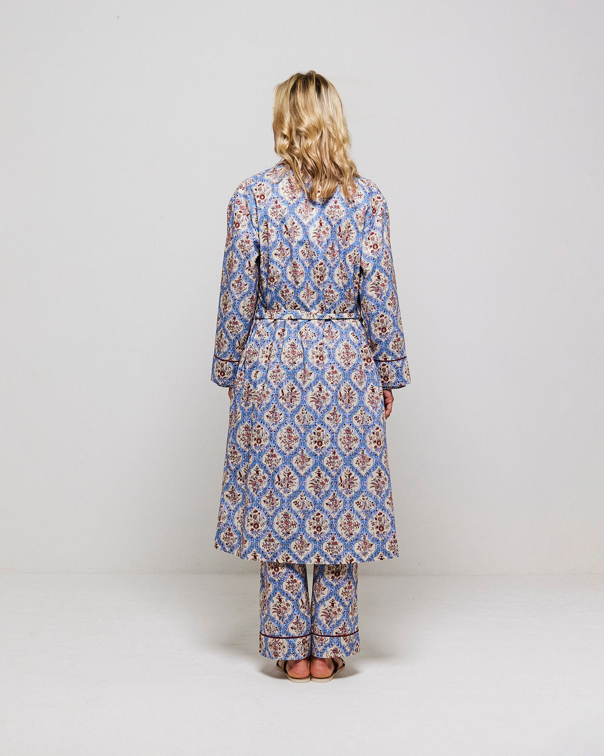 Blue-Pretty-Trellis-Cotton-Dressing-Gown