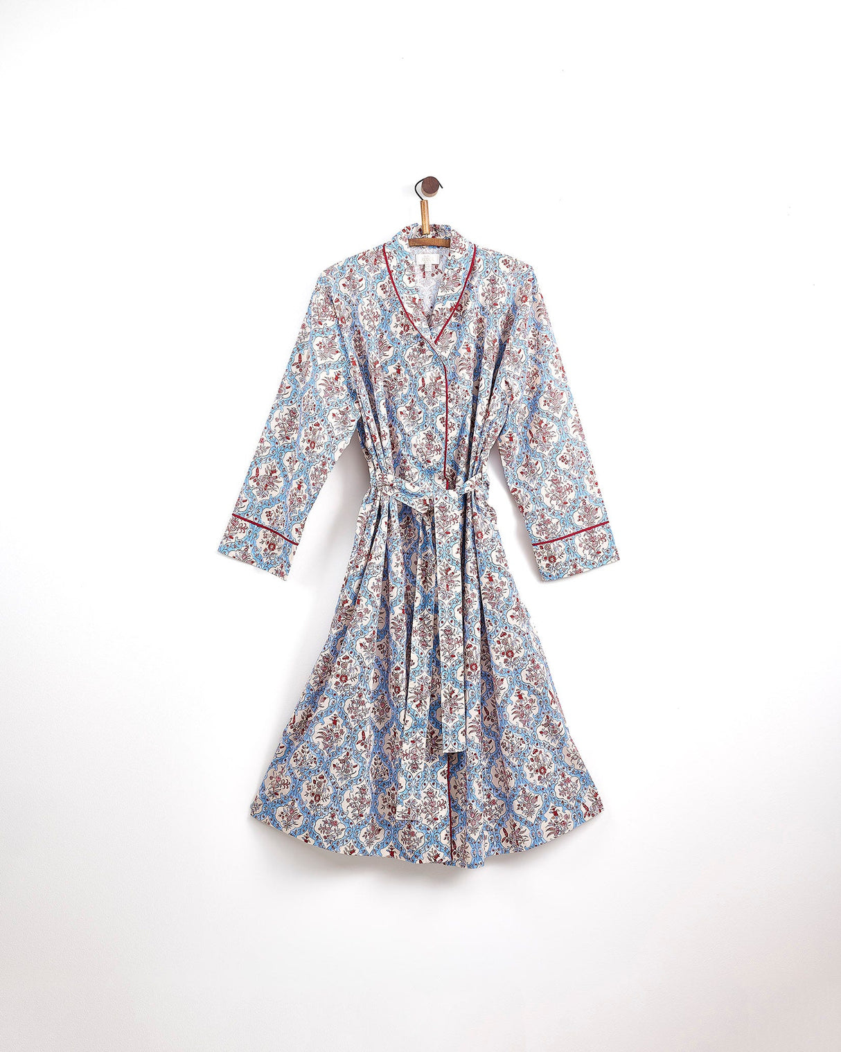 Blue Pretty Trellis Cotton Dressing Gown