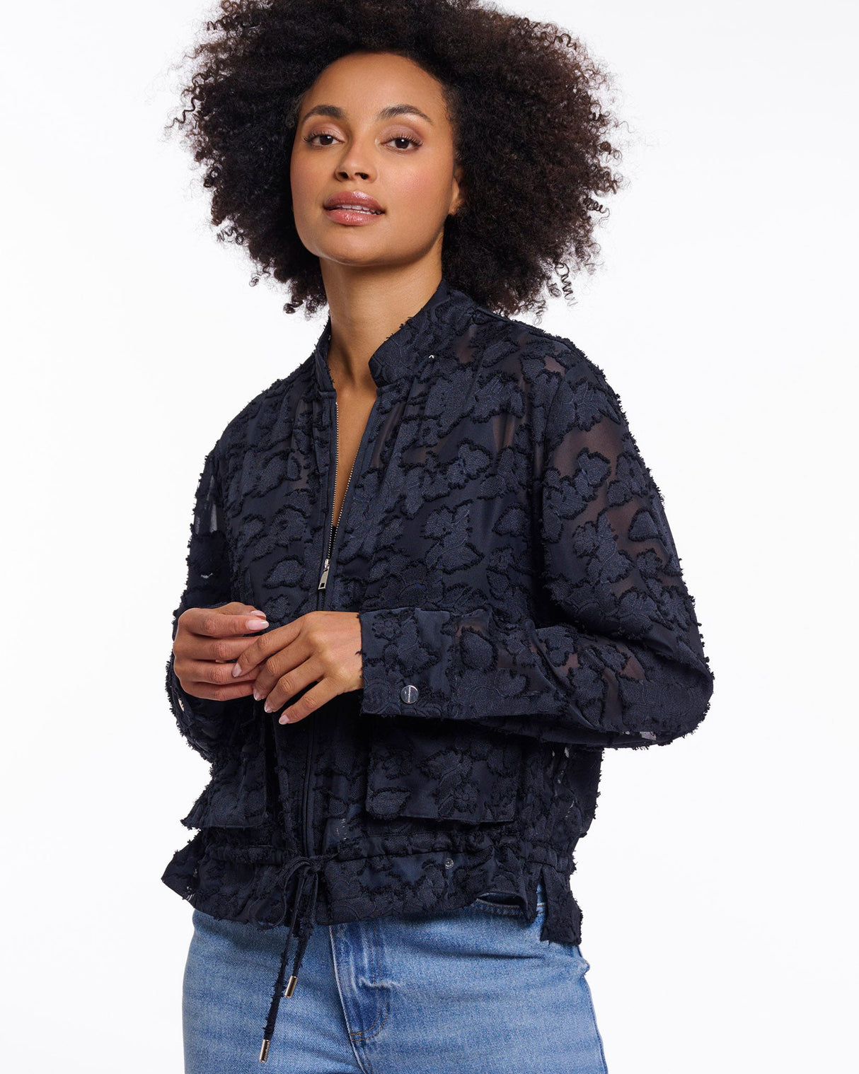 Dark Navy Priori Patterned Jacket