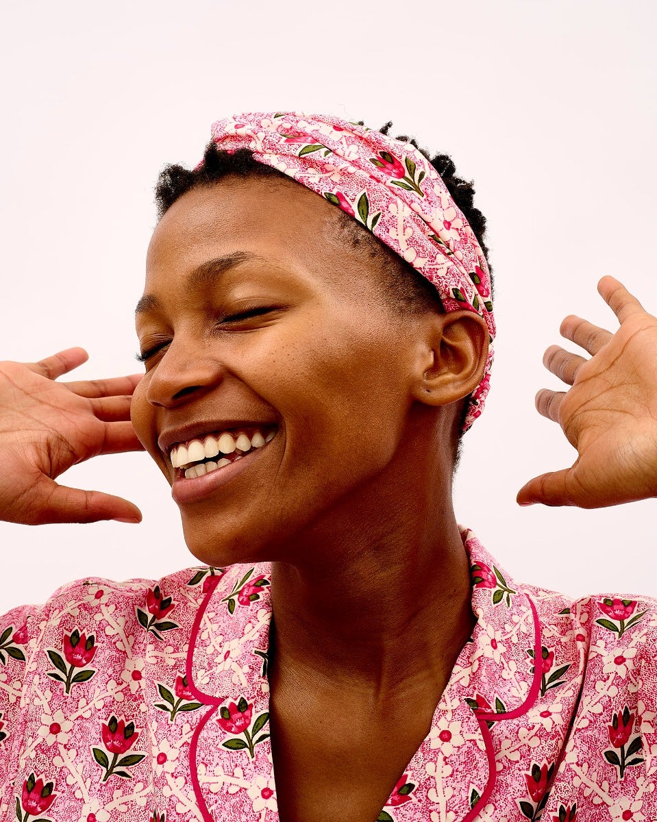 Pink Tulip Cotton Hair Band