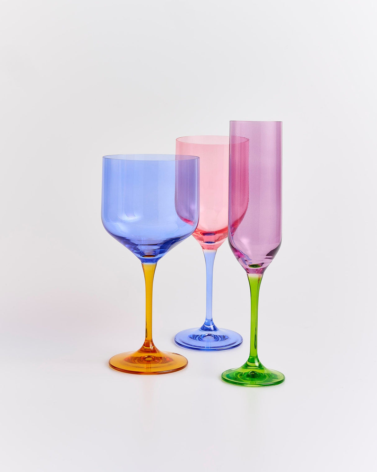 Purple & Green Flute Glass