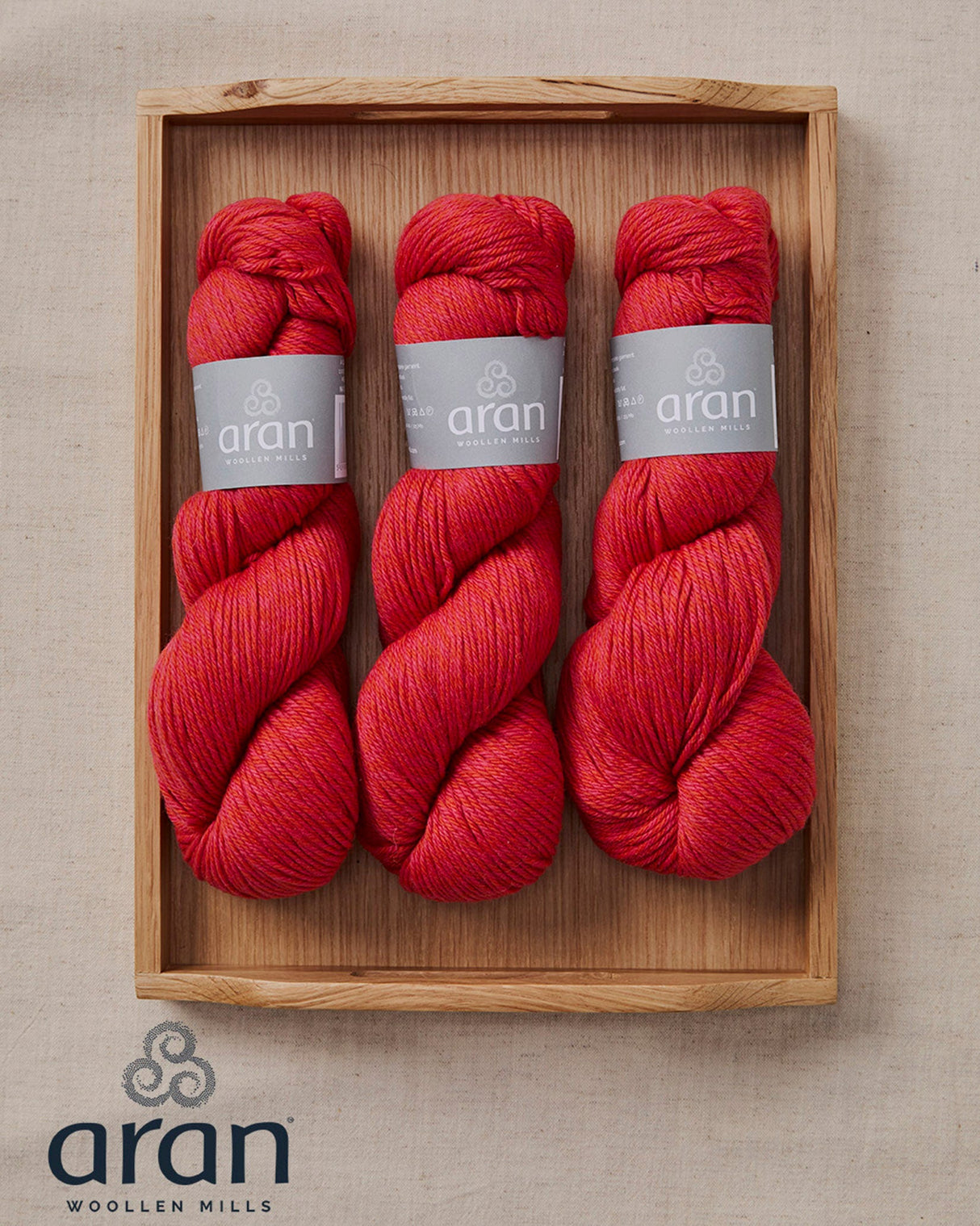 Red Aran Supersoft Merino Yarn Skein